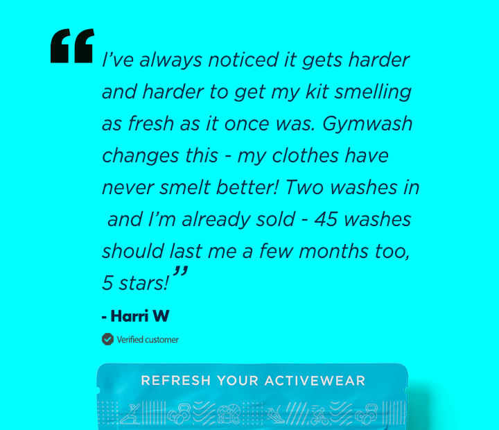 A customer review explaining that their clothes have never smelt better. They also mention that they are sold on the product after two washes and have given it 5 stars.